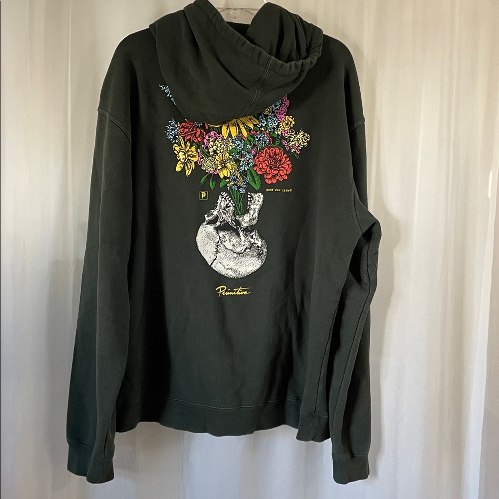 Men’s Primitive Dark Green Hoodie Sweatshirt Size L
